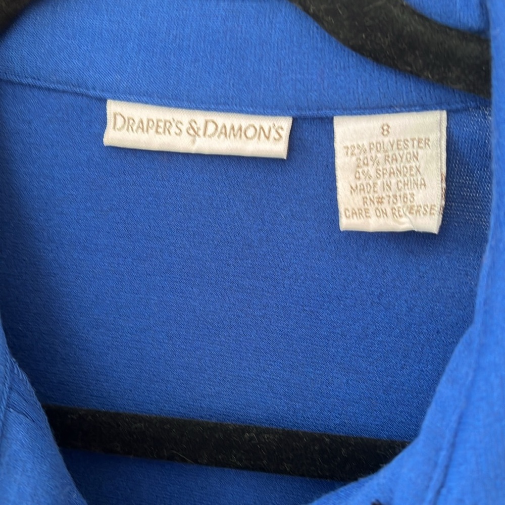 Draper’s & Damon’s lounger house dress blue with pockets size 8 medium - Picture 9 of 10